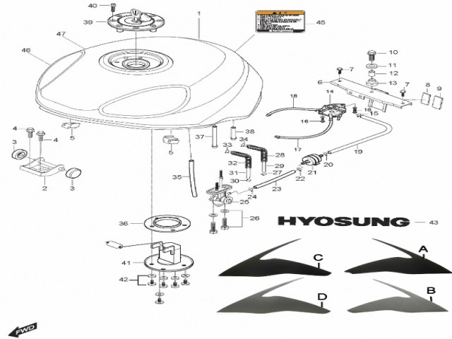 Deposito gasolina Hyosung Gtr 125 r 125 2005-2006