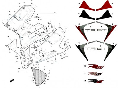 Faldon izquierdo Hyosung Gtr 125 r 125 2005-2006
