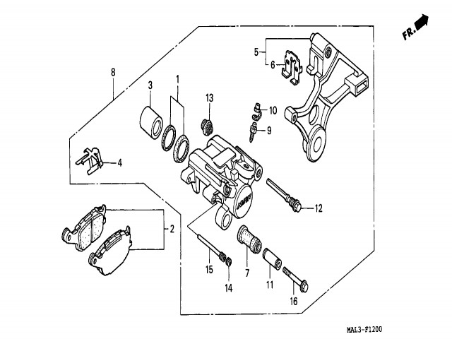 Pinza freno trasera Honda Cbr 600 1997 - 1998