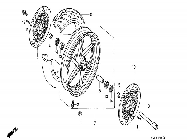 Disco freno delantero derecho Honda Cbr 600 1997 - 1998