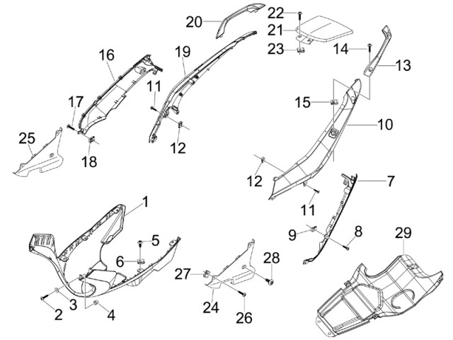 Aleta pase rueda superior Gilera Nexus 300 2008-2012