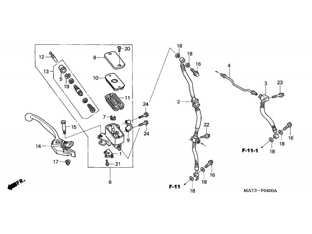 Latiguillo freno delantero Honda Cbr 1100 xx 1997 - 1998