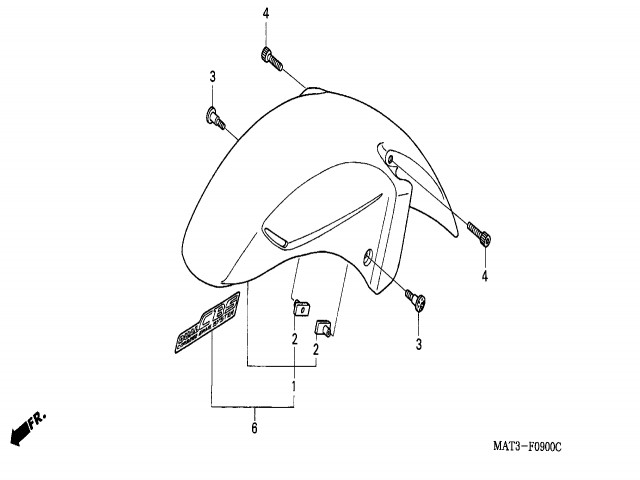 Aleta delantera azul Honda Cbr 1100 xx 1997 - 1998