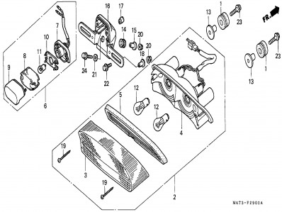 Piloto trasero Honda Cbr 1100 xx 1997 - 1998