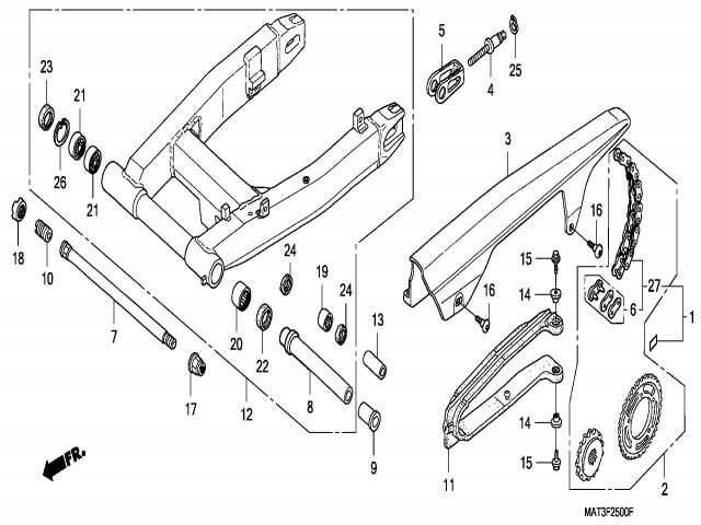 Tensor basculante Honda vt 750 DC SPIRIT shadow 2001 - 2005