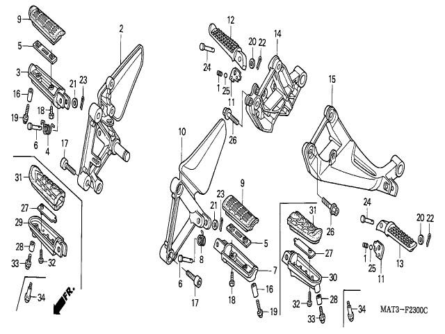 Soporte estribera trasera izquierda Honda Cbr 1100 xx 1997 - 1998