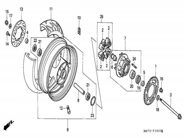Silenblock porta coronas Honda cbr 1100 xx 1999 - 2001