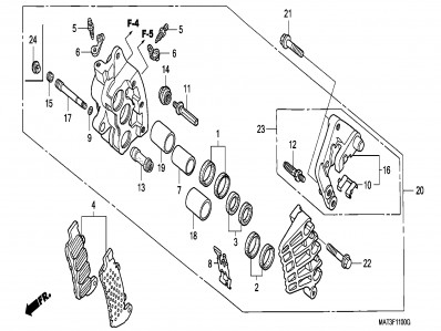 Pinza freno delantera derecha Honda Cbr 1100 xx 1997 - 1998