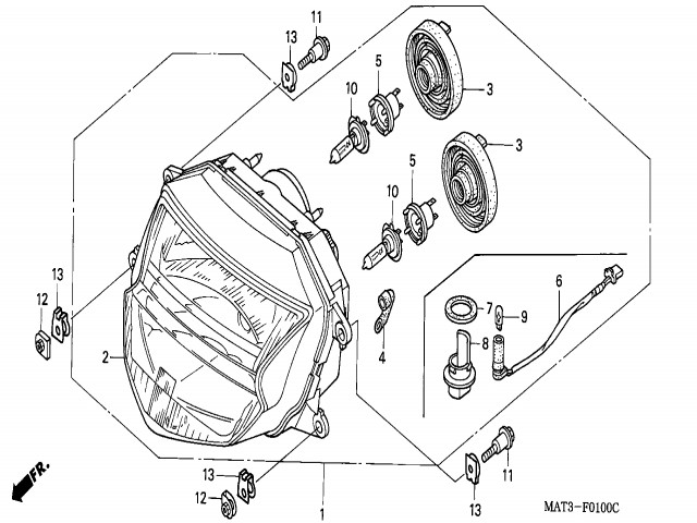 Faro Honda Cbr 1100 xx 1997 - 1998