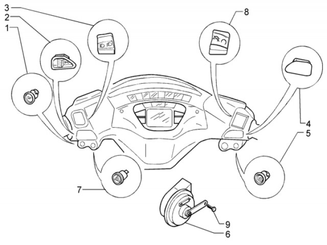 Botonera Piaggio X9 125 evo 125 2003-2007