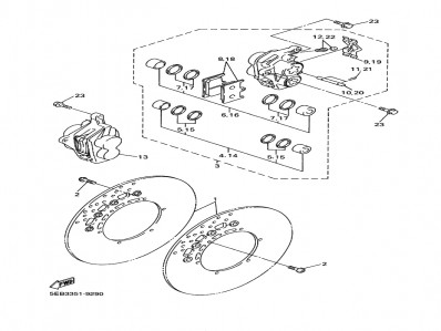 Pinza freno delantera izquierda Yamaha R6 600 cc 2001 - 2002