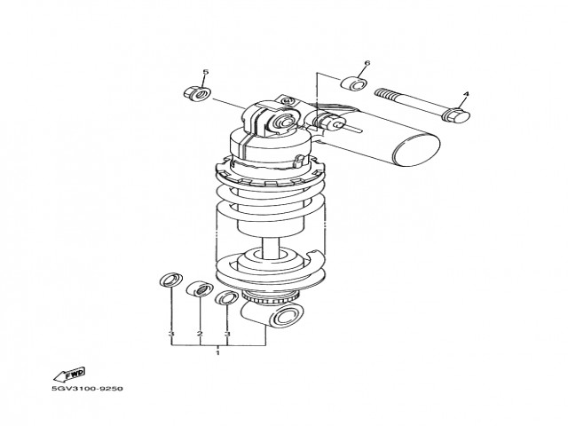 Amortiguador Yamaha R6 600 cc 2001 - 2002