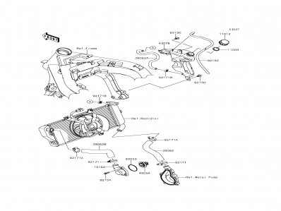 Deposito anticongelante Kawasaki Er6 n  er 6 n abs 650 2012-2016