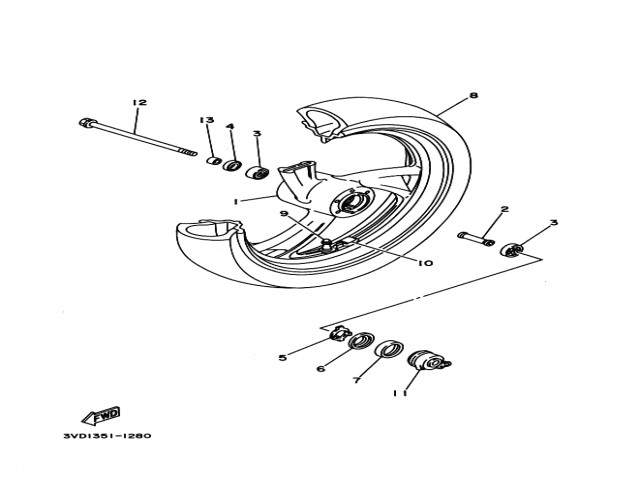 Eje rueda delantera este producto esta ya descatalogado Yamaha Tdm 850 1991-1995