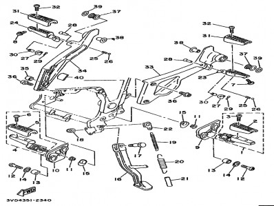 Estribera trasera izquierda Yamaha Tdm 850 1991-1995