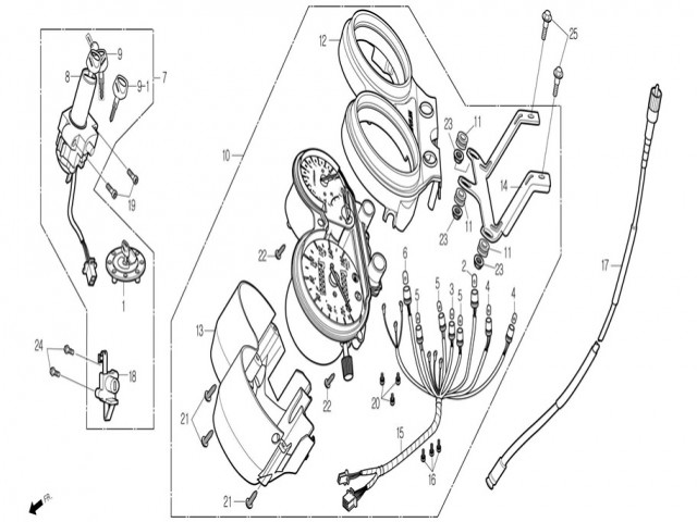 Cerraduras completas Daelim roadwin 125r fi 125 2007-2011