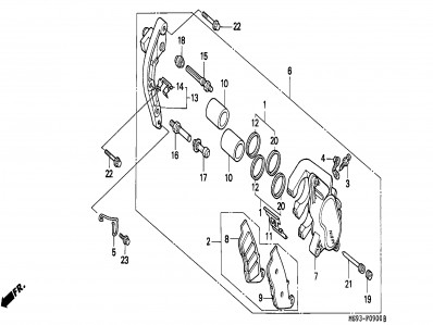 Pinza freno delantera Honda Revere 650 1988-1993