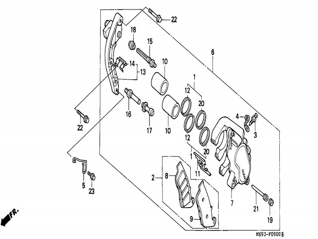 Pinza freno delantera Honda Revere 650 1988-1993
