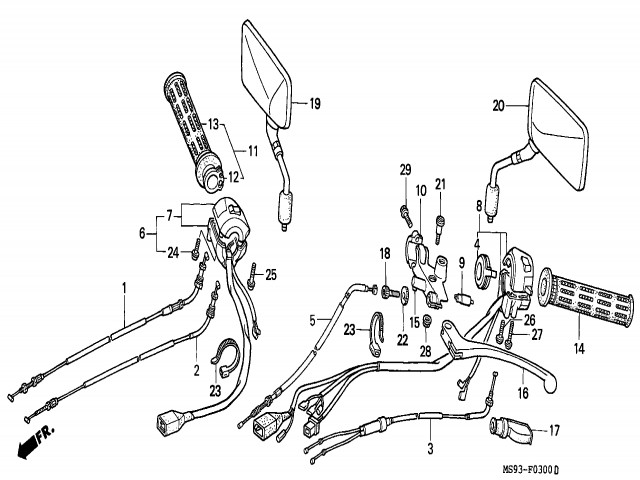 Piña luces izquierda Honda Revere 650 1988-1993
