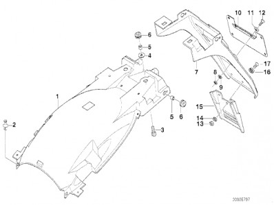 Aleta porta matrÍcula Bmw R850 r 2000 - 2014