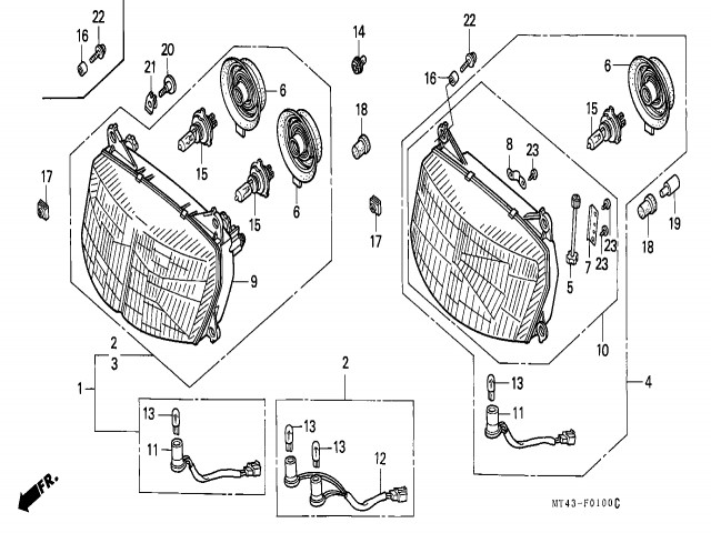 Faro Honda Vfr 750 1990-1993