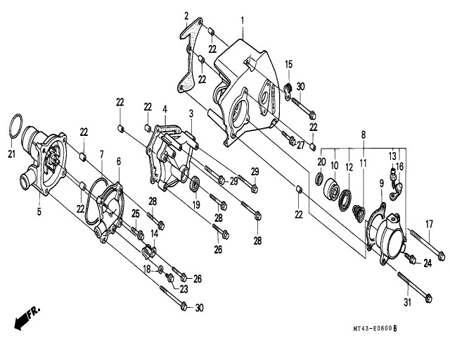 Tapa del piñon de ataque del motor Honda Vfr 750 1990-1993