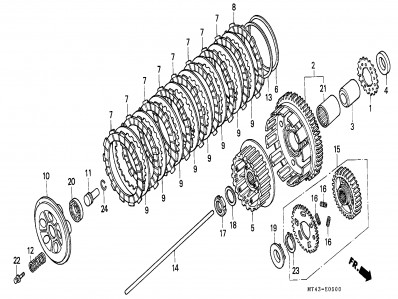 Maza de embrague completa Honda Vfr 750 1990-1993