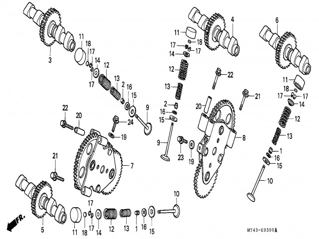 Arbol levas delantero admision Honda Vfr 750 1990-1993