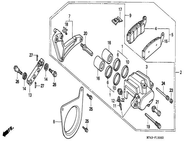 Pinza freno trasera Honda Vfr 750 1990-1993