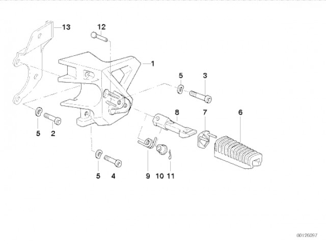 Estribera delantera derecha Bmw R850 r 2000 - 2014