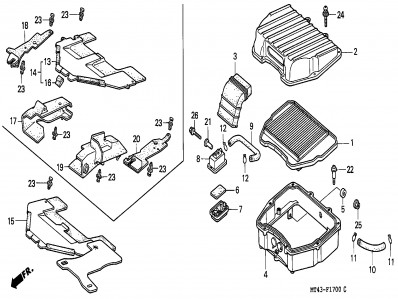 Caja filtro aire Honda Vfr 750 1990-1993