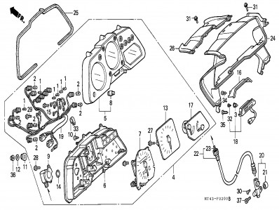 Bandeja relojes Honda Vfr 750 1990-1993
