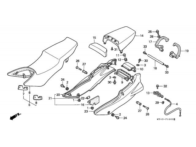 Cacha derecha varios colores Honda Vfr 750 1990-1993
