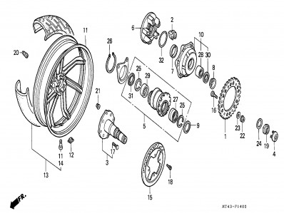 Silenblock porta coronas Honda Vfr 750 1990-1993