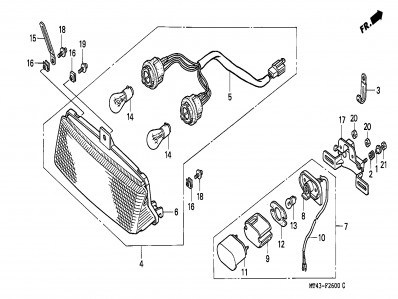 Piloto trasero Honda Vfr 750 1990-1993