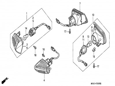 Intermitente delantero derecho Honda Vfr 750 1990-1993
