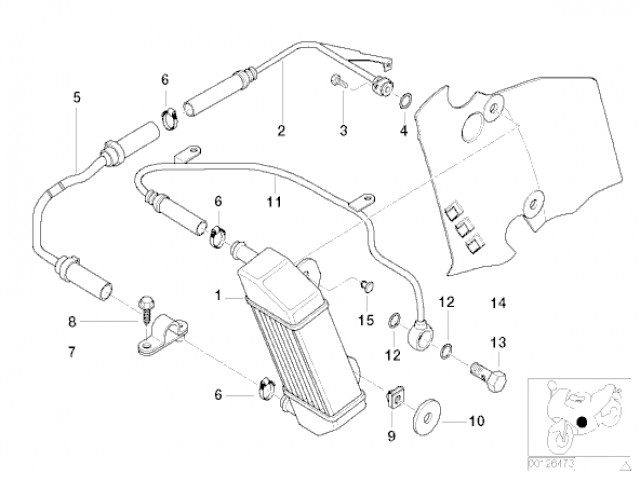 Radiador de aceite izquierdo Bmw R850 r 2003 - 2009