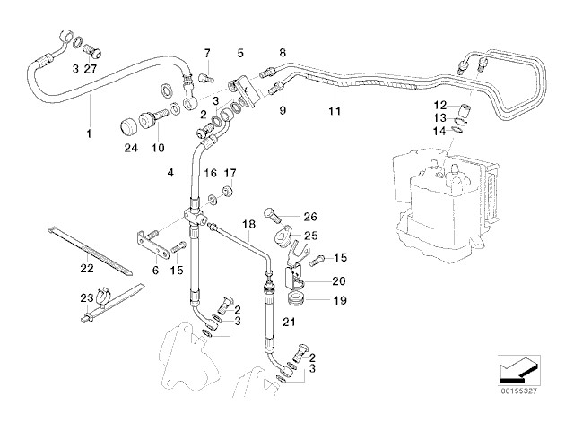 Latiguillo de freno delantero largo Bmw R850 r 2003 - 2009