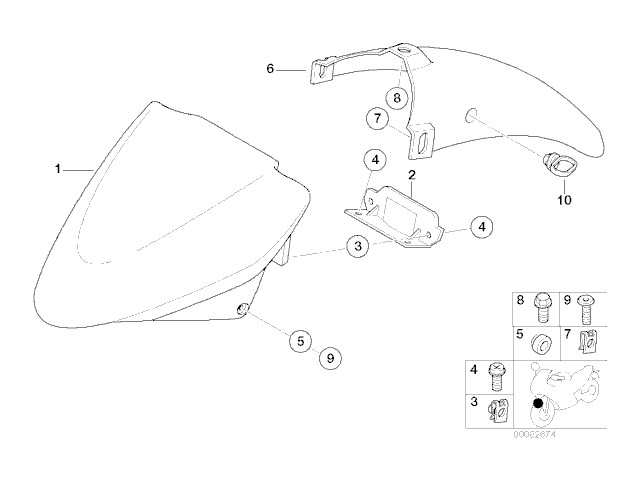 Aleta delantera Bmw R850 r 2003 - 2009