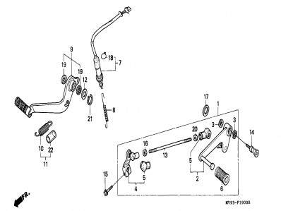 Palanca cambio Honda Cbr 600 1991-1996