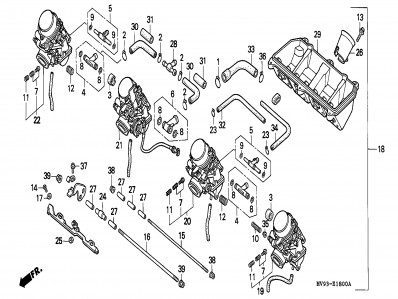Bateria carburadores Honda Cbr 600 1991-1996