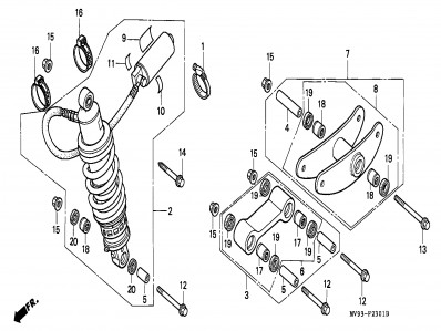Amortiguador trasero Honda Cbr 600 1991-1996