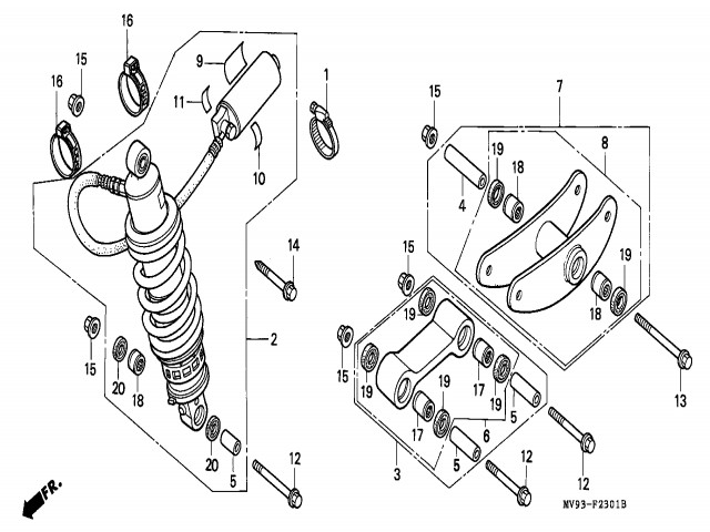 Amortiguador trasero Honda Cbr 600 1991-1996