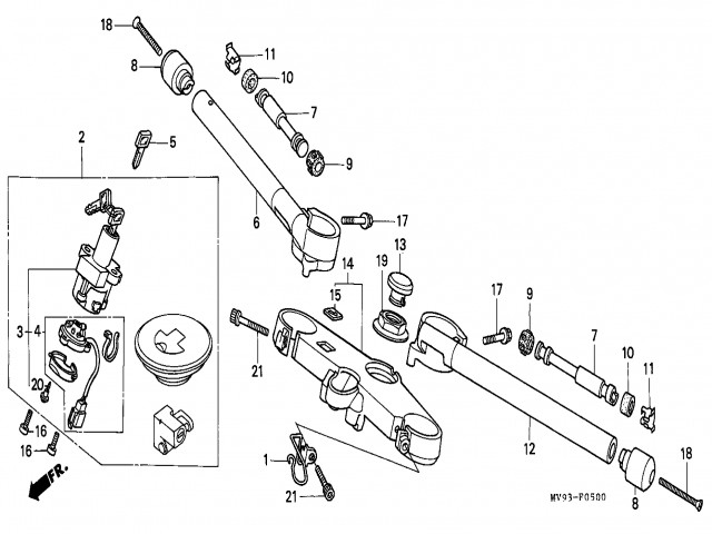 Tija superior Honda Cbr 600 1991-1996