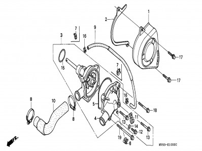 Tapa del piñon de ataque del motor Honda Cbr 600 1991-1996