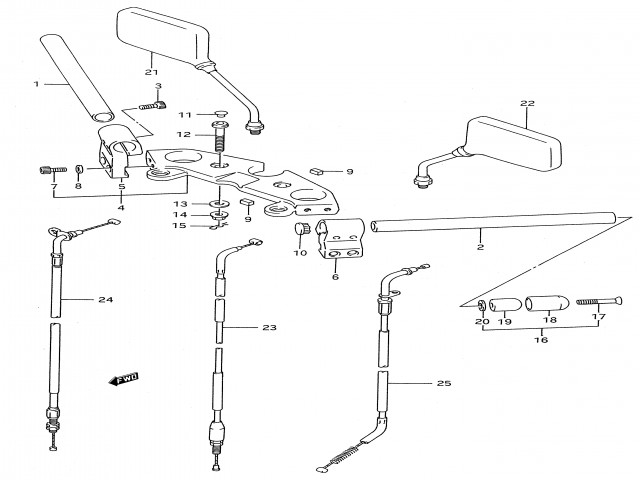 Retrovisor derecho Suzuki Gs e 500 1989-2001