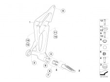 Soporte estribera trasera izquierda Bmw K1200 r 2004 - 2008