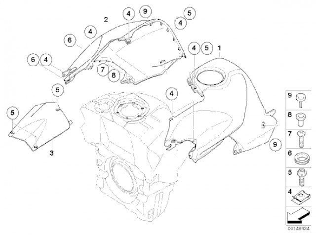 Cubre deposito izquierdo con desperfecto Bmw K1200 r 2004 - 2008