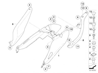 Asidero colin izquierdo Bmw K1200 r 2004 - 2008