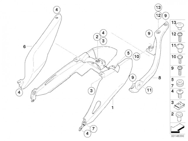 Asidero colin izquierdo Bmw K1200 r 2004 - 2008